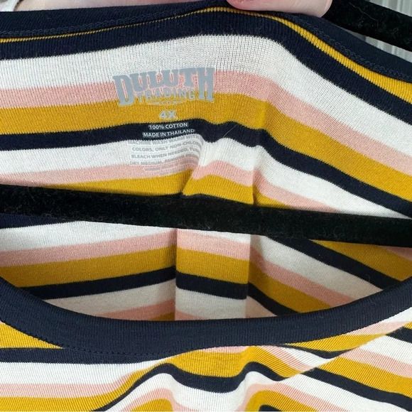 Duluth Trading Co Striped Tee Elbow Sleeve Scoop-neck T-shirt Size 4x - Picture 3 of 3